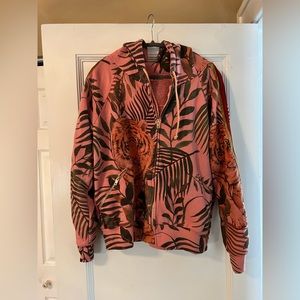 Aviator Nation hooded sweatshirt, zip, jungle print